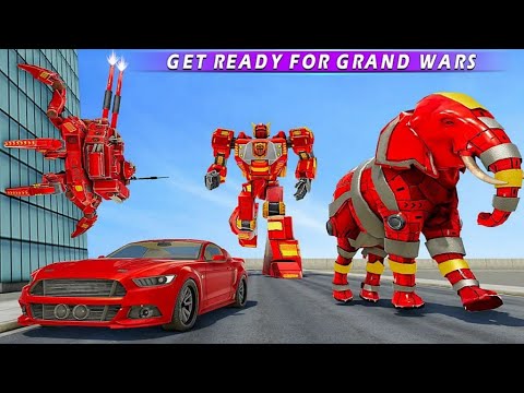 Elephant Robot Transformation Battle – Mega Robot Spider Car Transform Game 2021 - Android Gameplay