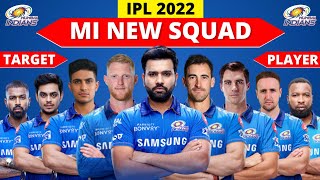 MI Squad 2022 | MI Target Players 2022 Mega Auction | Mumbai Indians (MI) Squad 2022 Target Players