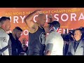 TYSON FURY FLEXES ON DEREK CHISORA DURING INTENSE WEIGH IN FACE OFF AHEAD OF TRILOGY FIGHT