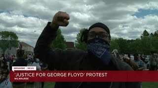 Protesters demonstrate in Milwaukee in honor of George Floyd