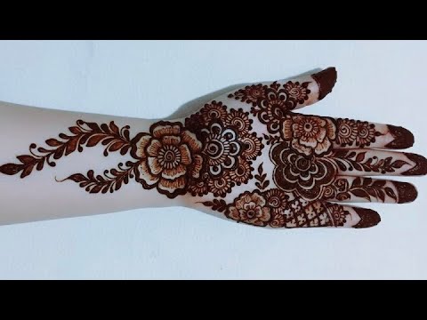 Full hand floral mehndi design|| Semi bridal mehndi design||Easy floral mehndi design forfront hand.