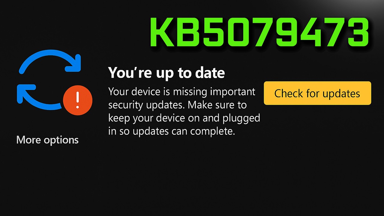 Windows 11 Update KB5079473 Install Error Your Device Is Missing Important Security Updates FIX