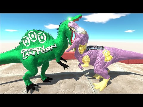 GREEN LANTERN SPINOSAURUS ISLAND DEATH RUN - Animal Revolt Battle Simulator