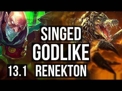 SINGED vs RENEKTON (MID) | 10/2/13, 800+ games, 1.3M mastery, Godlike | KR Diamond | 13.1