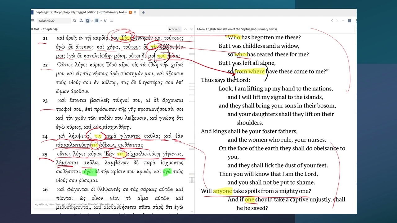 Self-Talk and Spiritual Warfare: Indefinite Pronouns in Isaiah 49