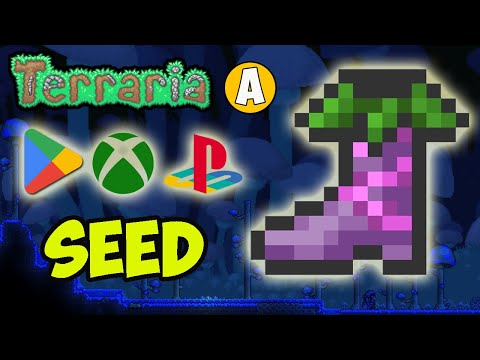 Terraria how to get FLOWER BOOTS fast (NEW MOBILE SEED for 1.4.4.9)