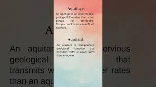 Aquifuge and Aquitard #geology