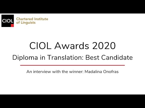 Diploma in Translation: Madalina Onofras