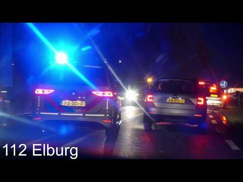 P1 Politie met spoed naar een ongeval in Elburg