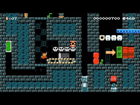 Super Mario Maker 2 - 不思議な青リフト/Mysterious BIue Lift by がっちょ/Gacho - No Commentary