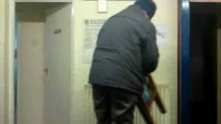 The rigged chair....Sutton Auto Factors, Long Eaton.