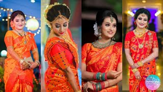 #assamesewedding #dreamyvlogs Red colour Bridal Mekhela Sador design | Assamese pator Mekhela Sador