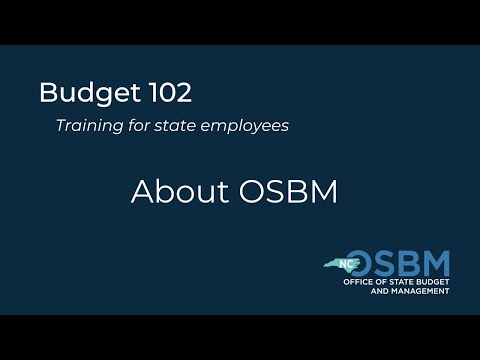 Budget 102 training - About OSBM