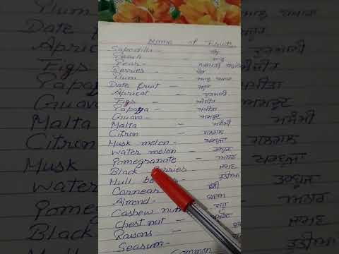 Vocabulary of  Fruit's name with punjabi meanings