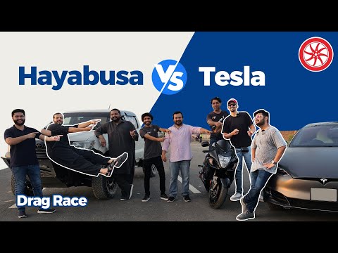 @RanaHamzaSaifRHS vs @VideoWaliSarkar1 | Hayabusa vs Tesla | Drag Race | PakWheels