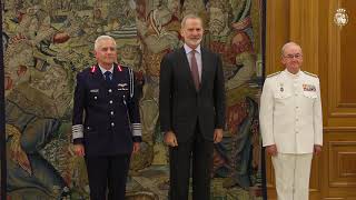 El Rey recibe en audiencia al presidente del Comité Militar de la Unión Europea, general Seán Clancy