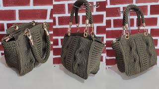 CROCHET BAG WITH TWISTED DETAILS (Part 1) #crochetbag #crochet