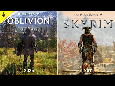 Oblivion Remastered vs Skyrim - Details and Physics Comparison