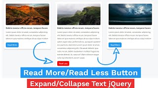 Read More/Read Less Button Using jQuery | How To Replace Text | Expand &amp; Collapse Text