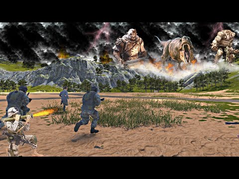 SPECIAL FORCES RUSH TO THE AID OF ALPHA TREX CORNERED BY SAURON - Epic Battle Simulator 2 - UEBS 2