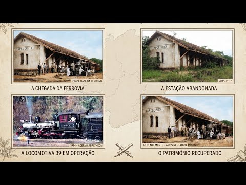 Cena da História da Cidade de Itapecerica ( Estação de Itapecerica MG com a Locomotiva Baldwin 39 )