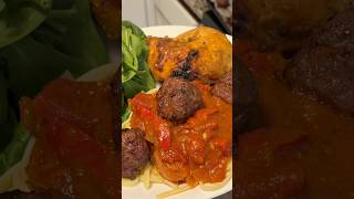 QUICK Roasted Chicken & Meatballs! #quickmeals #roastedchicken #recipe #meatballs