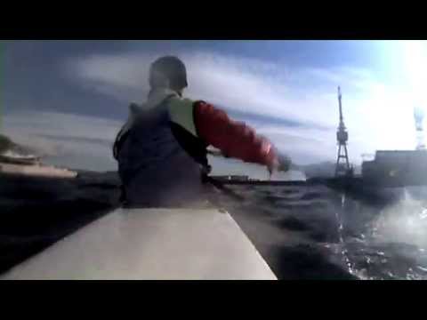 Surfski trip by heavy wind and sea during Christmas eve