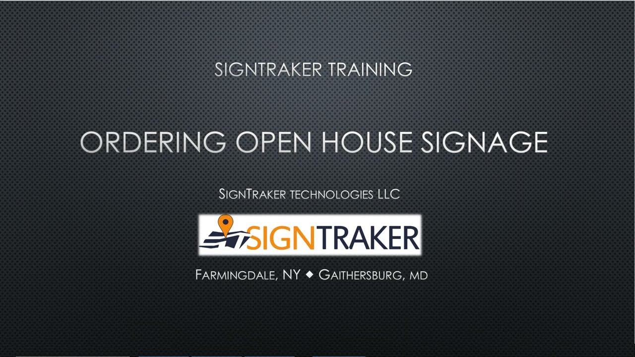 Ordering Open House Services and Directional Signs with SignTraker