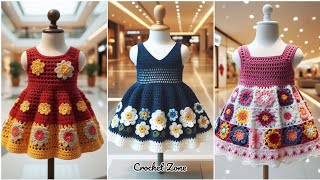 Crochet baby girl frock design ideas. Crochet baby girl dress design ideas. #crochet #diy #babydress