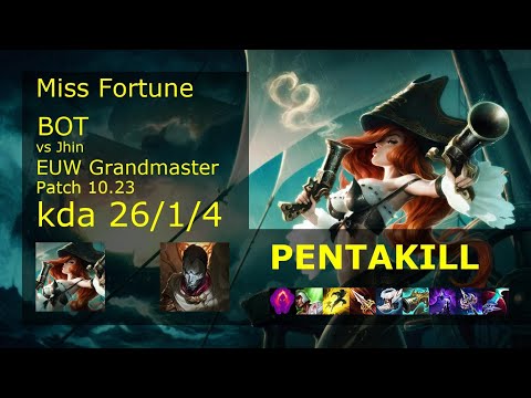 Miss Fortune ADC & Alistar vs Jhin & Seraphine - EUW Grandmaster 26/1/4 Patch 10.23 Gameplay