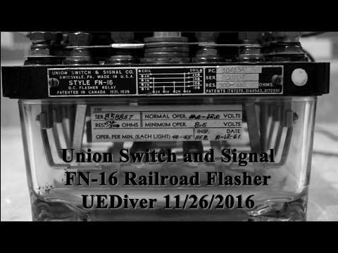 Railroad Crossing Signal: Union Switch and Signal FN-16 Flasher Relay Demonstration