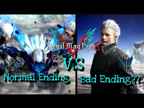 The 2 Endings of Devil May Cry 5!! Normal Ending vs Vergil Ending!!!