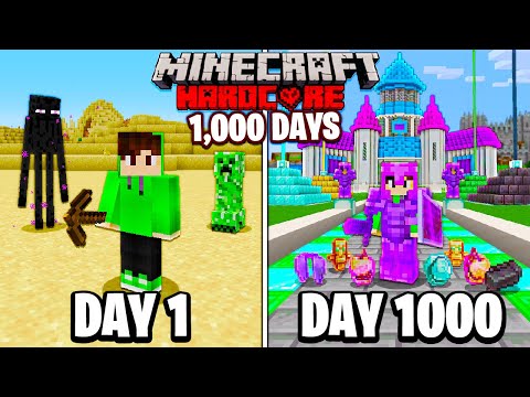 I Survived 1000 Days in HARDCORE Minecraft...