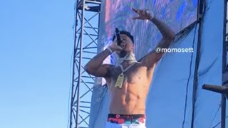 Blueface performing “Freak Bitch” in Anaheim with his shirt off