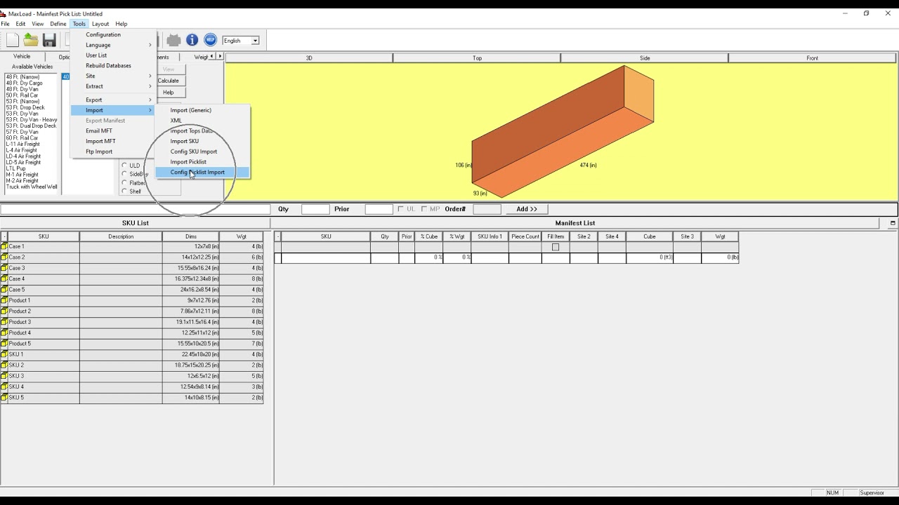 MaxLoad Pro - Import Picklist