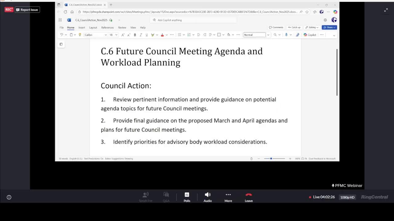 November 2025 PFMC Council Meeting Day 5,  11/19/25