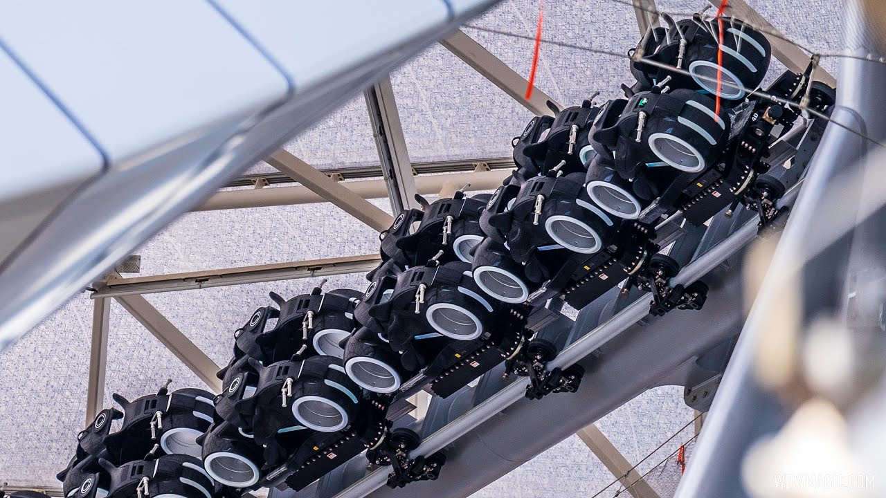 TRON Lightcycle Run slow-motion testing footage