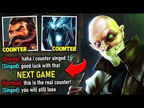 THIS GUY COUNTER PICKS ME TWICE IN A ROW AND GETS GAPPED!! - Rank 1 Singed
