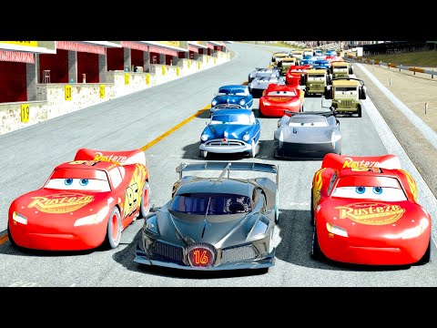 Bugatti Black Devil VGT vs Cars Movie Characters at Nardo Speed Ring