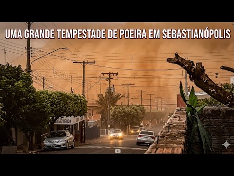 Uma forte tempestade de poeira atingiu a cidade de Sebastianópolis do Sul.🌪️😱