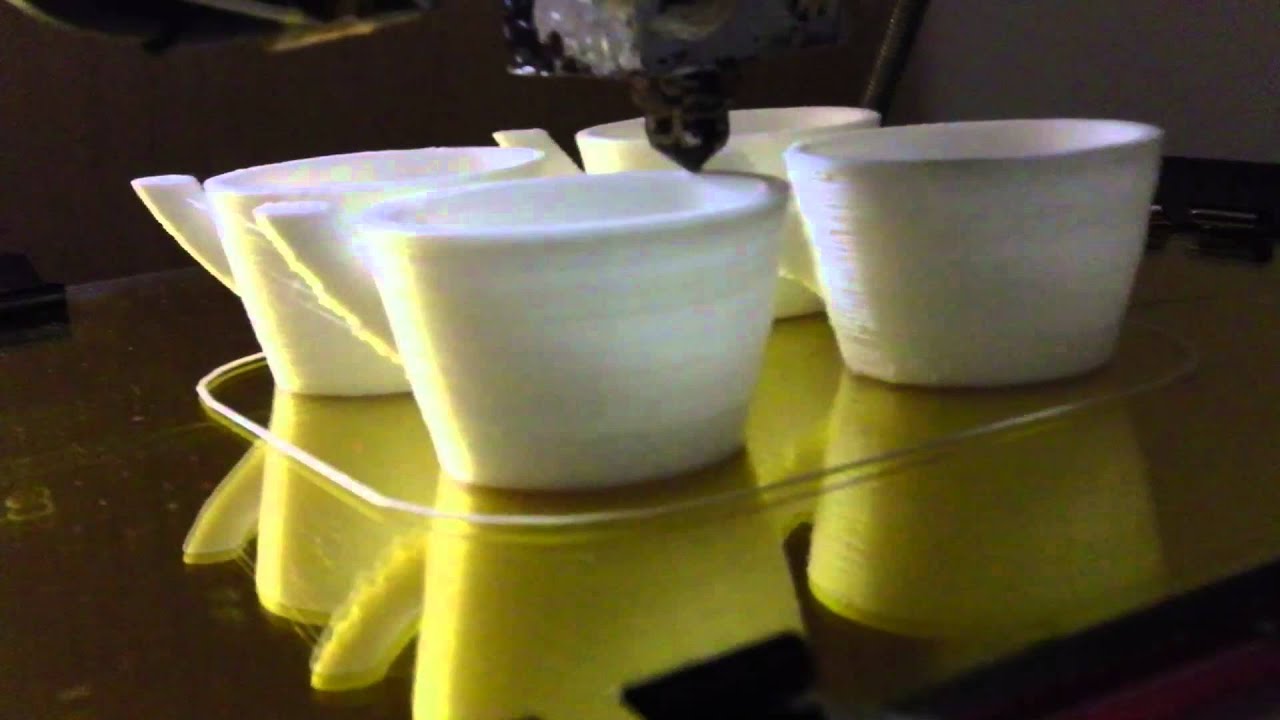 3D Printing 4 Expresso Cups Timelapse - Reprap Prusa Mendel - Pouring a Drink - YouTube