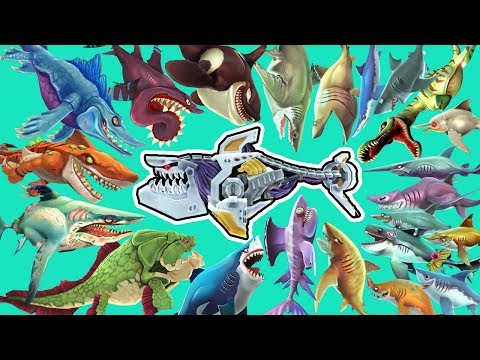 Hungry Shark World - All 28 Sharks Unlocked - Robo Zombie Mr.Snappy Atomic Buzz Hack Megalodon Echo