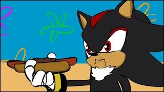 Shadow eats a chili dog in Just one bite