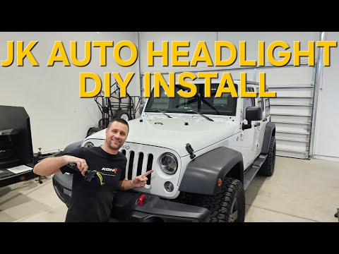 ADDING Auto HEADLIGHTS JK Jeep Wrangler Unlimited DIY