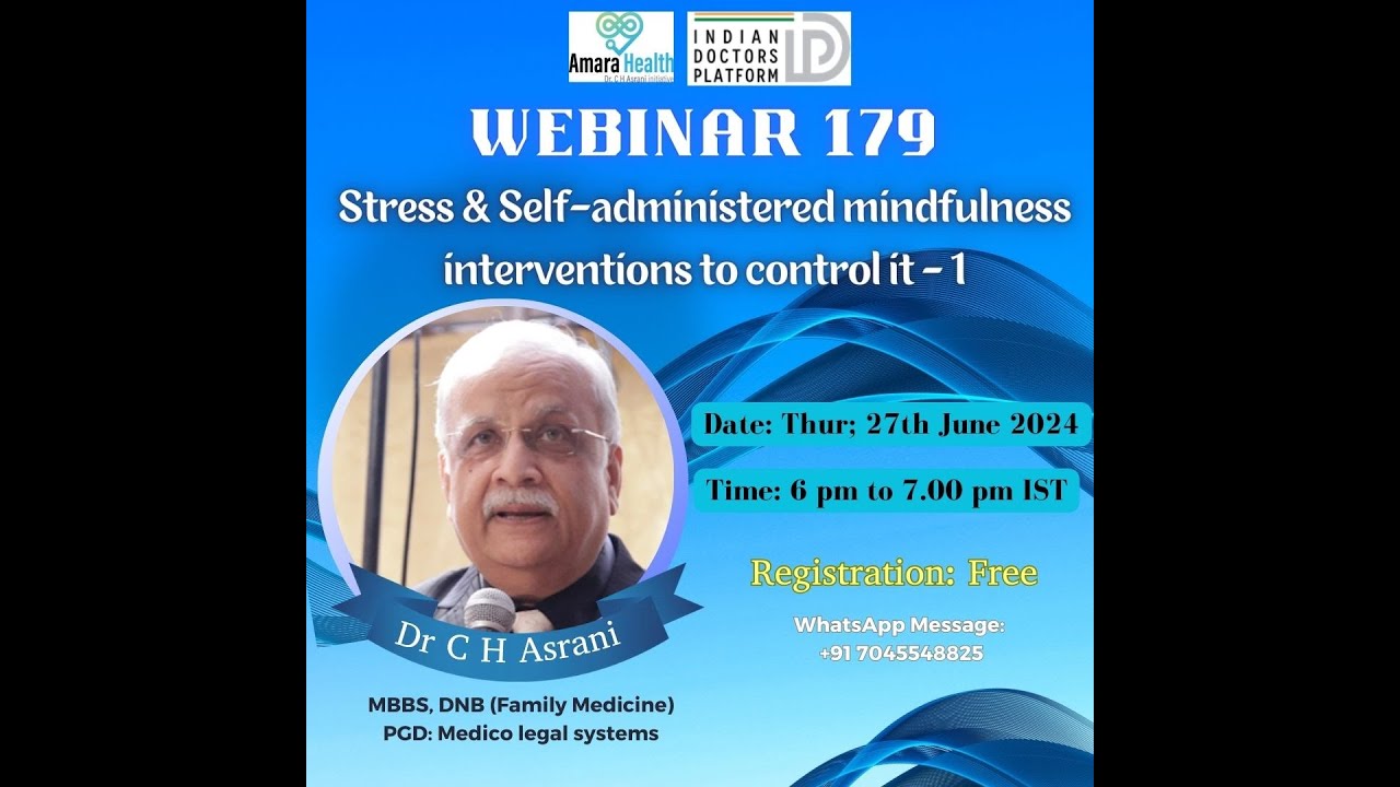 Webinar 179 – Stress & Self-administered mindfulness interventions to control it – 1