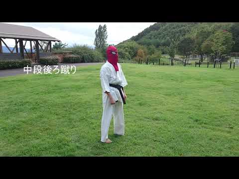 空手の黒帯の蹴り技