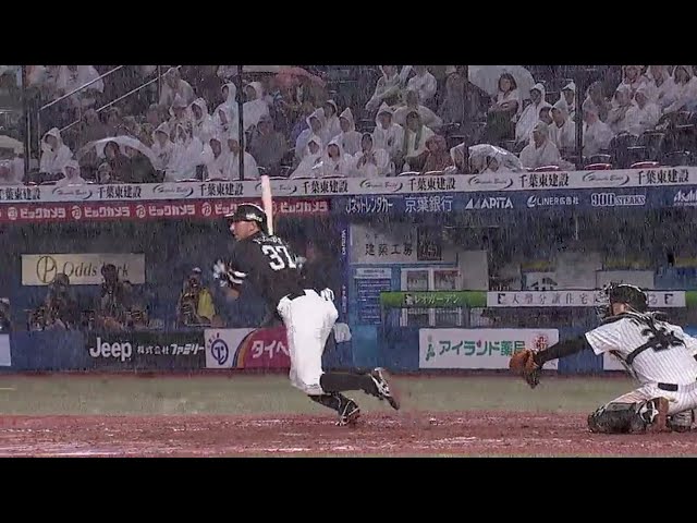 【7回表】代打で大仕事!! ホークス・福田が雨を切り裂き同点に追いつく値千金のタイムリー!! 2018/9/18 M-H
