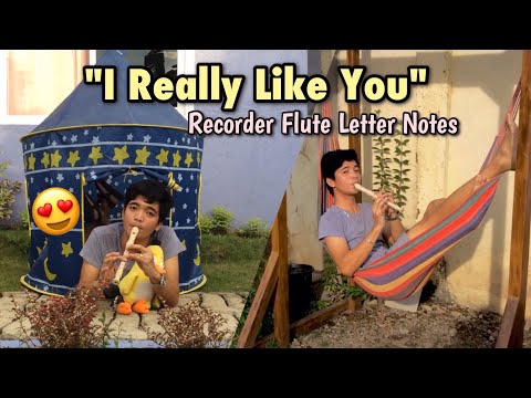 I REALLY LIKE YOU by Carly Rae Jepsen - Recorder Flute Easy Letter Notes / Flute Chords