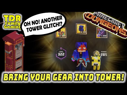 TDR Family Gaming - TOWER GLITCH EASY WIN! (patched) BRING IN YOUR OP GEAR! | Minecraft Dungeons