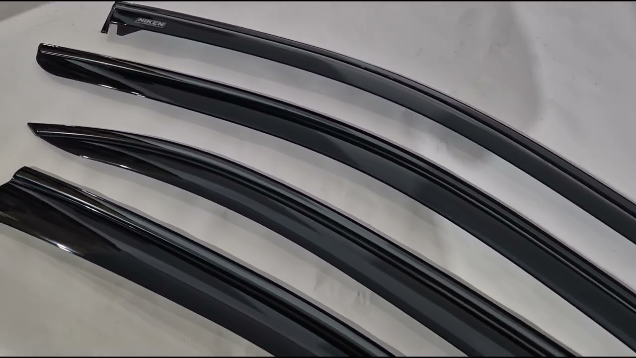 Mercedes C-klasse W204 2007–2015 Winddeflectors met zwarte sierlijst Niken Luxury (4 stuks) Video 1